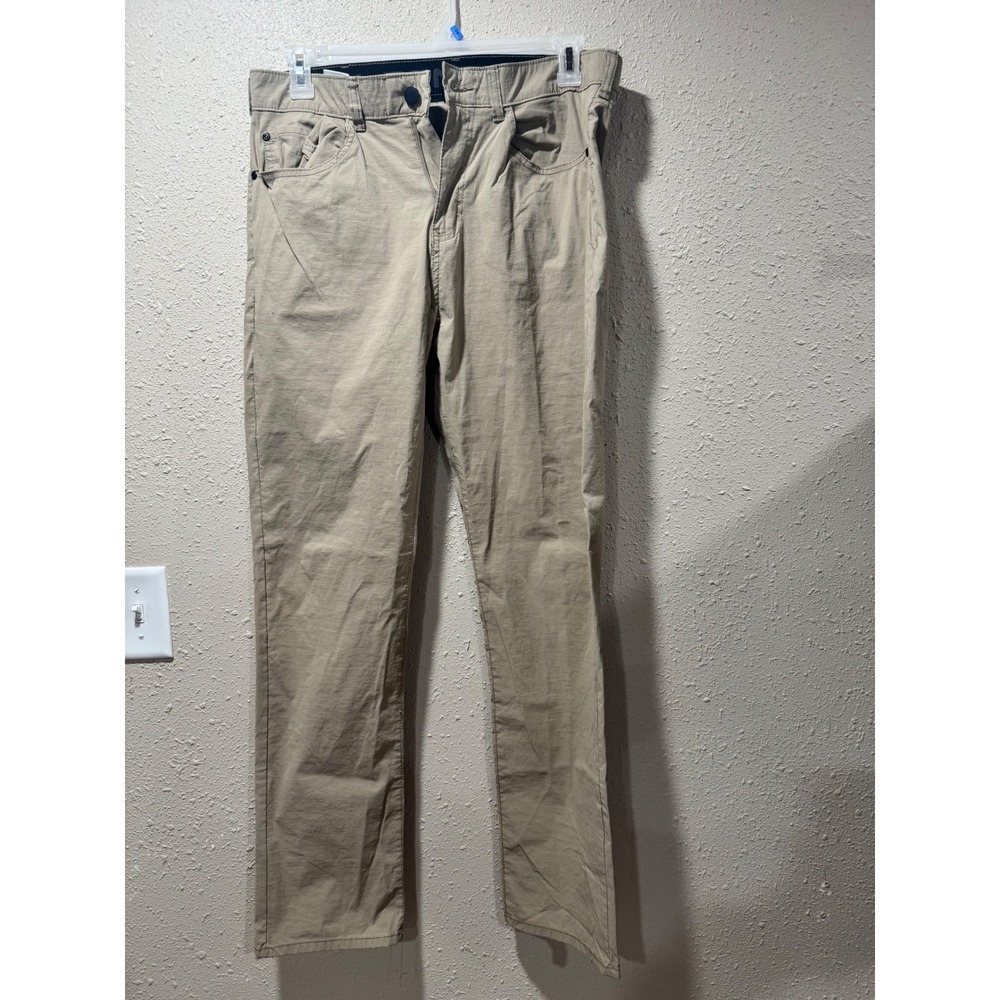 Denali Mens Khaki Performance Stretch Hiking Pants Tan 32x32 Nylon Blend